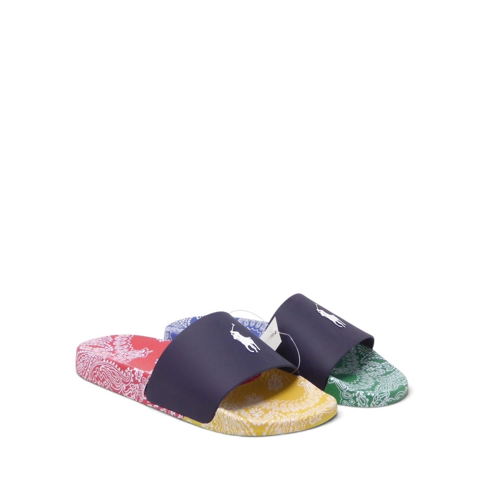 Polo Ralph Lauren Polo Slide Bandanna-Print Color-Blocked Multicolor Paisley 8